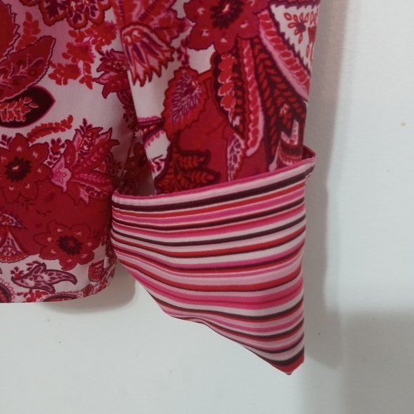 Ninety Long sleeve paisley blouse contrasting striped cuffs - Picture 5 of 7